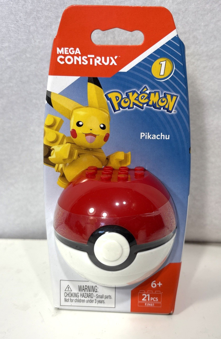 Mega Construx Pokemon Pokeball Series 1 PIKACHU 21 pieces Building Toys 2017